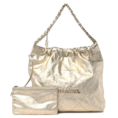 Chanel Metallic Calfskin Quilted Chanel 22 Golden 1 of 13