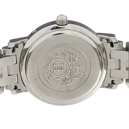 Hermes Stainless Steel Pink Sapphire Mother of Pearl 24mm Clipper Nacre Quartz Watch 4 of 4