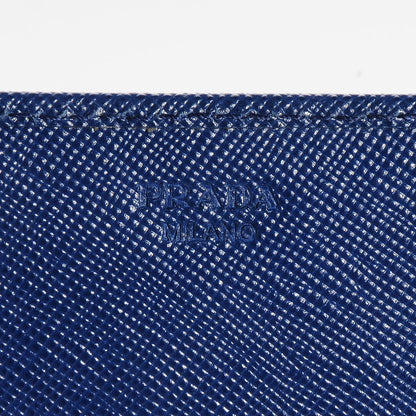 Prada Saffiano Metal Continental Flap Wallet Cobalto 6 of 8