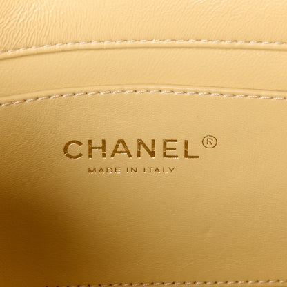 Chanel Lambskin Enamel Quilted Mini Pending CC Square Flap Yellow 6 of 14