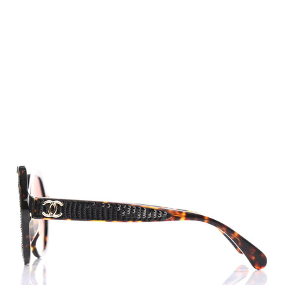 Chanel Acetate Sequin Round Sunglasses 5451-A Dark Tortoise 3 of 4