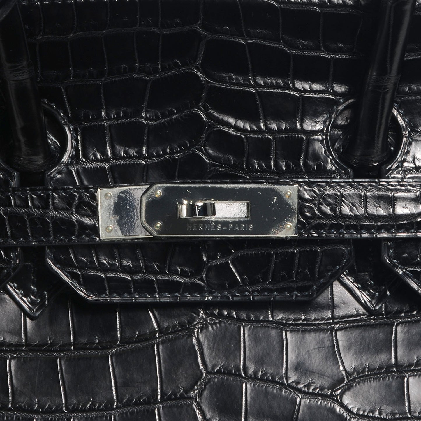 Matte Porosus Crocodile Birkin 35 Black