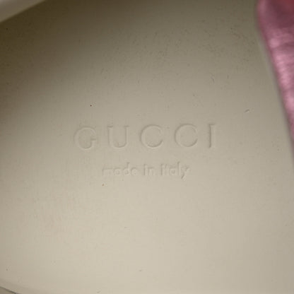 Gucci Laminated Nappa Crystal Web Bee Embroidered Trapuntata Womens Ace Platform Sneakers 39 Rosa 6 of 9