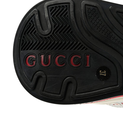 Gucci Metallic Calfskin Glitter Mesh Womens Ultrapace Sneakers 37 Silver Light Grey Mystic White 7 of 8