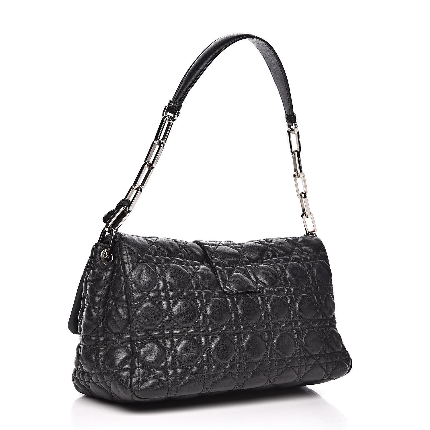 Christian Dior Lambskin Cannage New Lock Flap Black 3 of 16