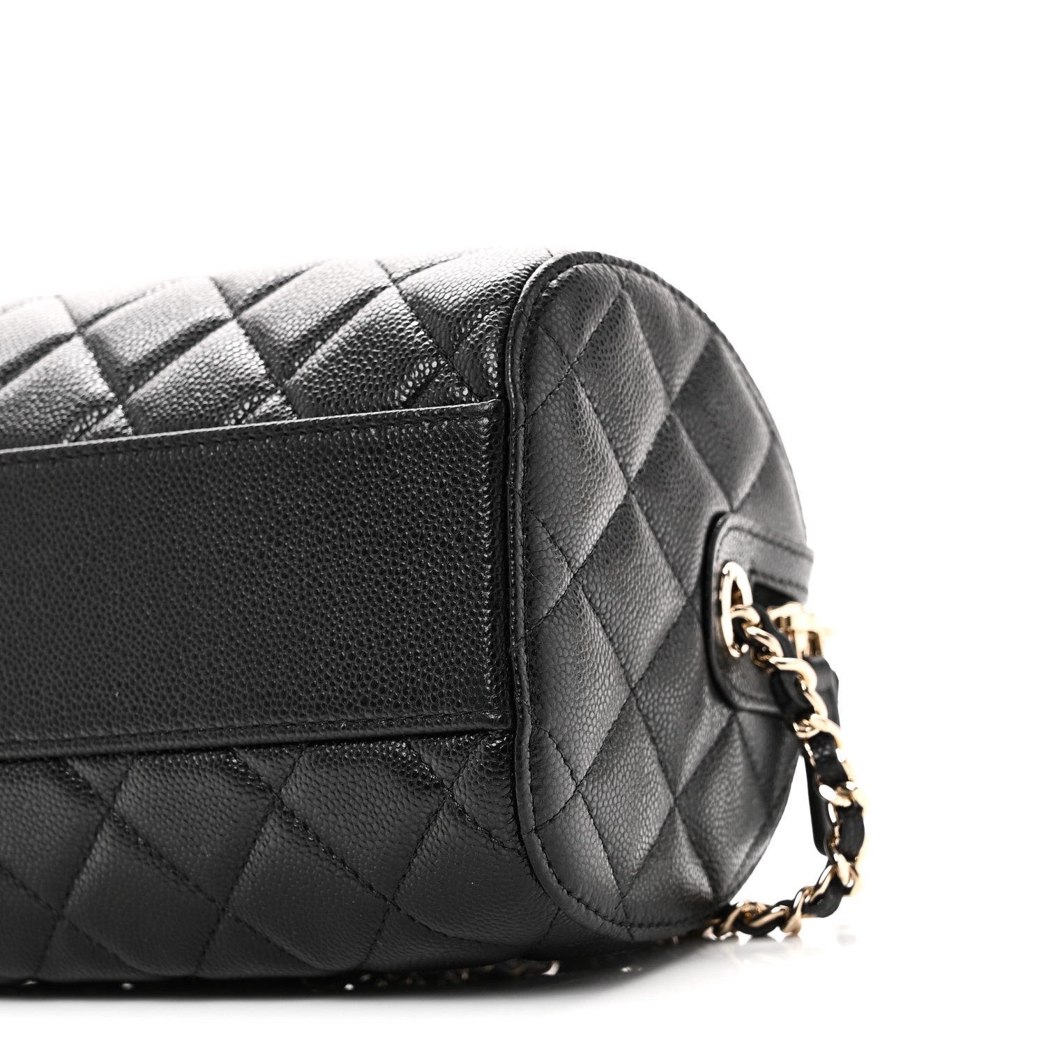 Chanel Caviar Quilted Barrel Clutch With Chain  Black 10 of 11
