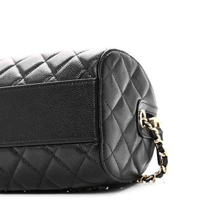 Chanel Caviar Quilted Barrel Clutch With Chain  Black 10 of 11