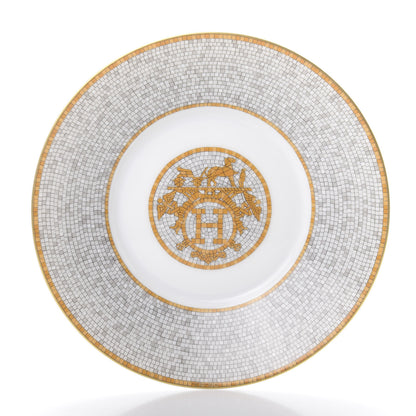 Hermes Porcelain Mosaique Au 24 Gold Breakfast Cup and Saucer 4 of 9
