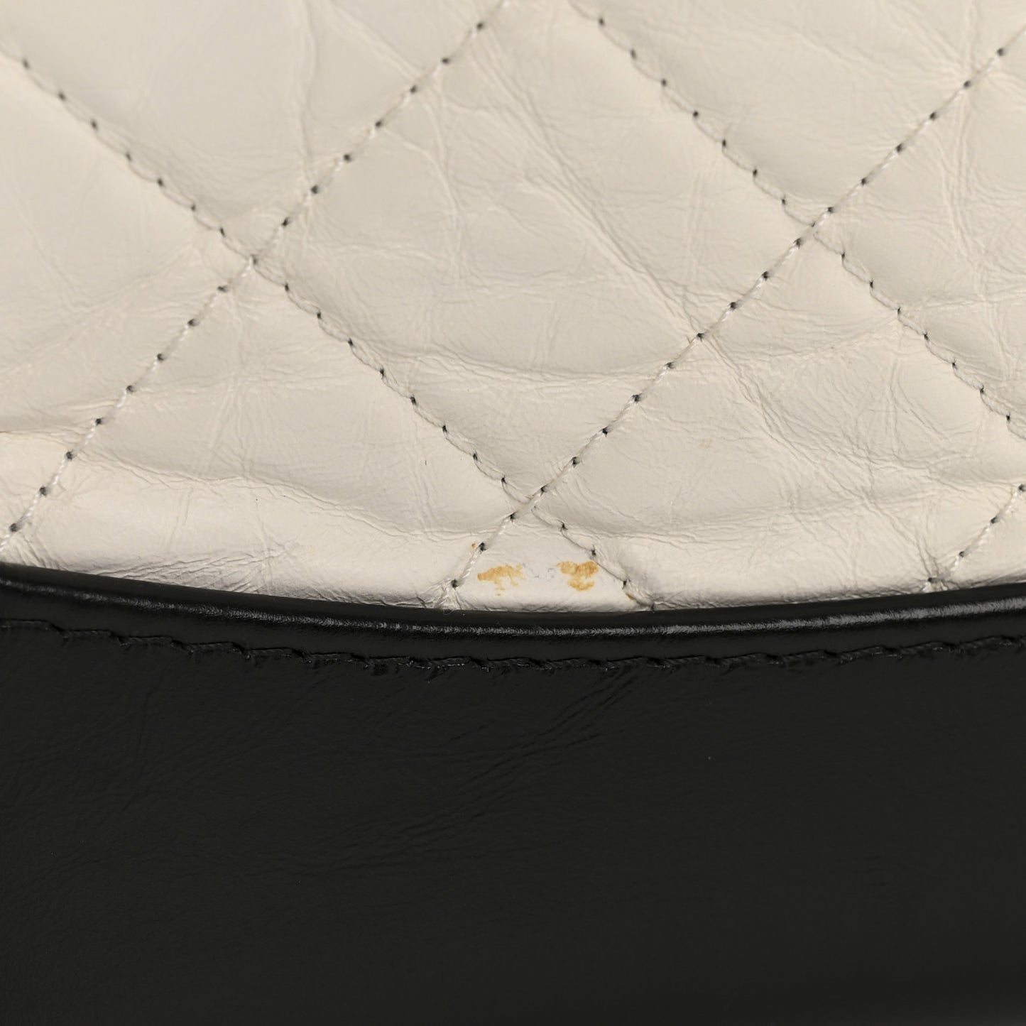Aged Calfskin Quilted Small Gabrielle Backpack Black White