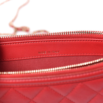 Chanel Caviar Quilted CC Filigree Clutch With Chain Red 9 of 13