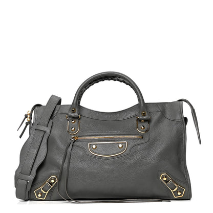 Balenciaga Chevre Gold Metallic Edge Hardware City Gris Acier 1 of 4