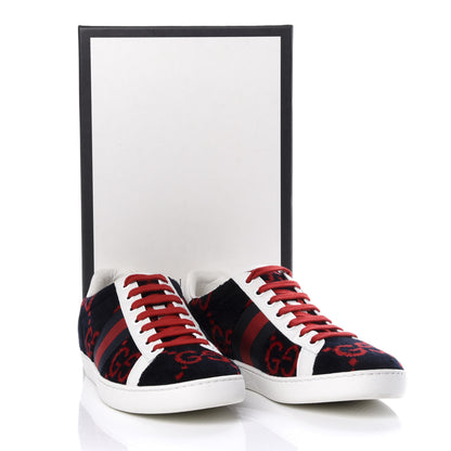 Gucci Terry Cloth GG Monogram Web Womens Ace Sneakers 38.5 Blue Red 10 of 10