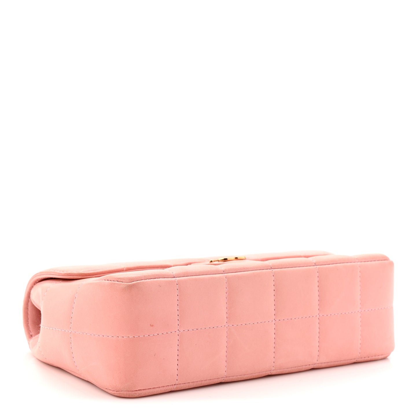 Lambskin Quilted Mini Chocolate Bar Camellia Flap Pink