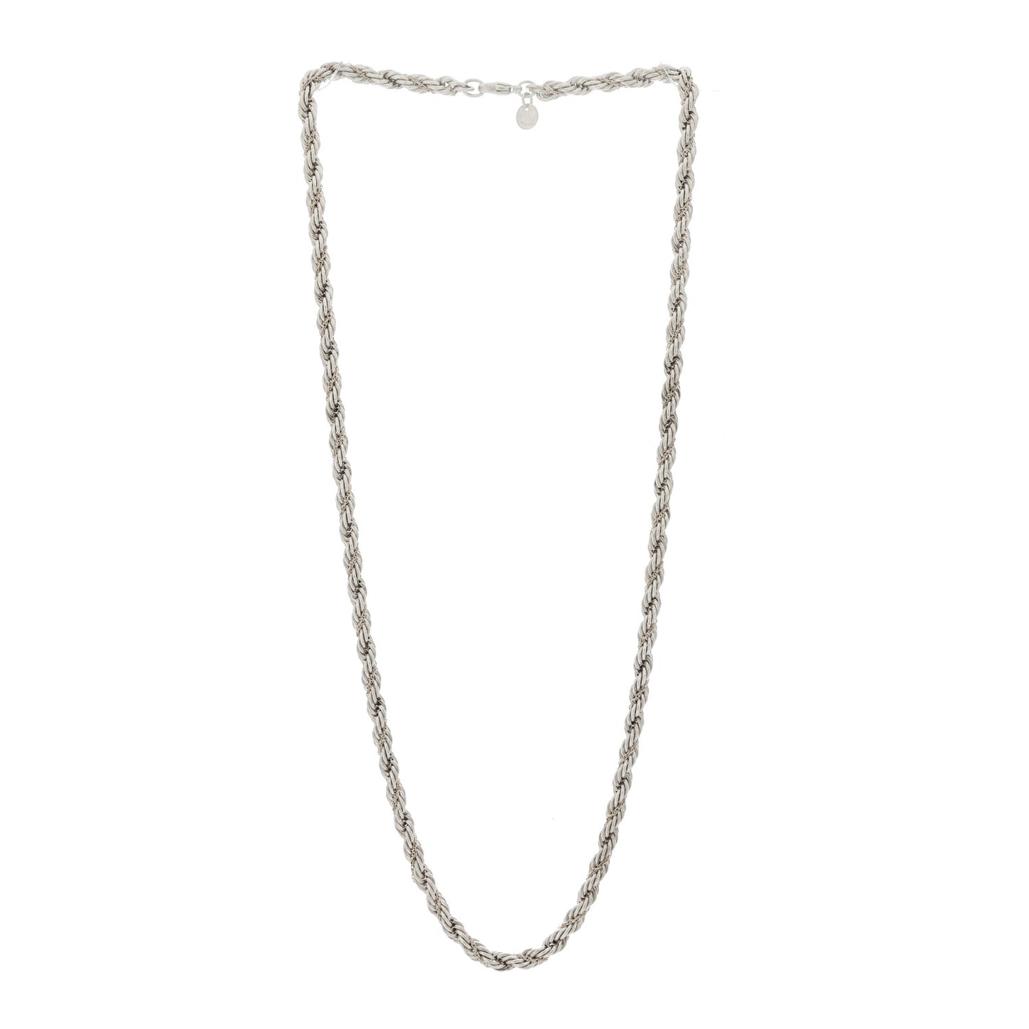 Sterling Silver 18K Yellow Gold Rope Chain Necklace 22"
