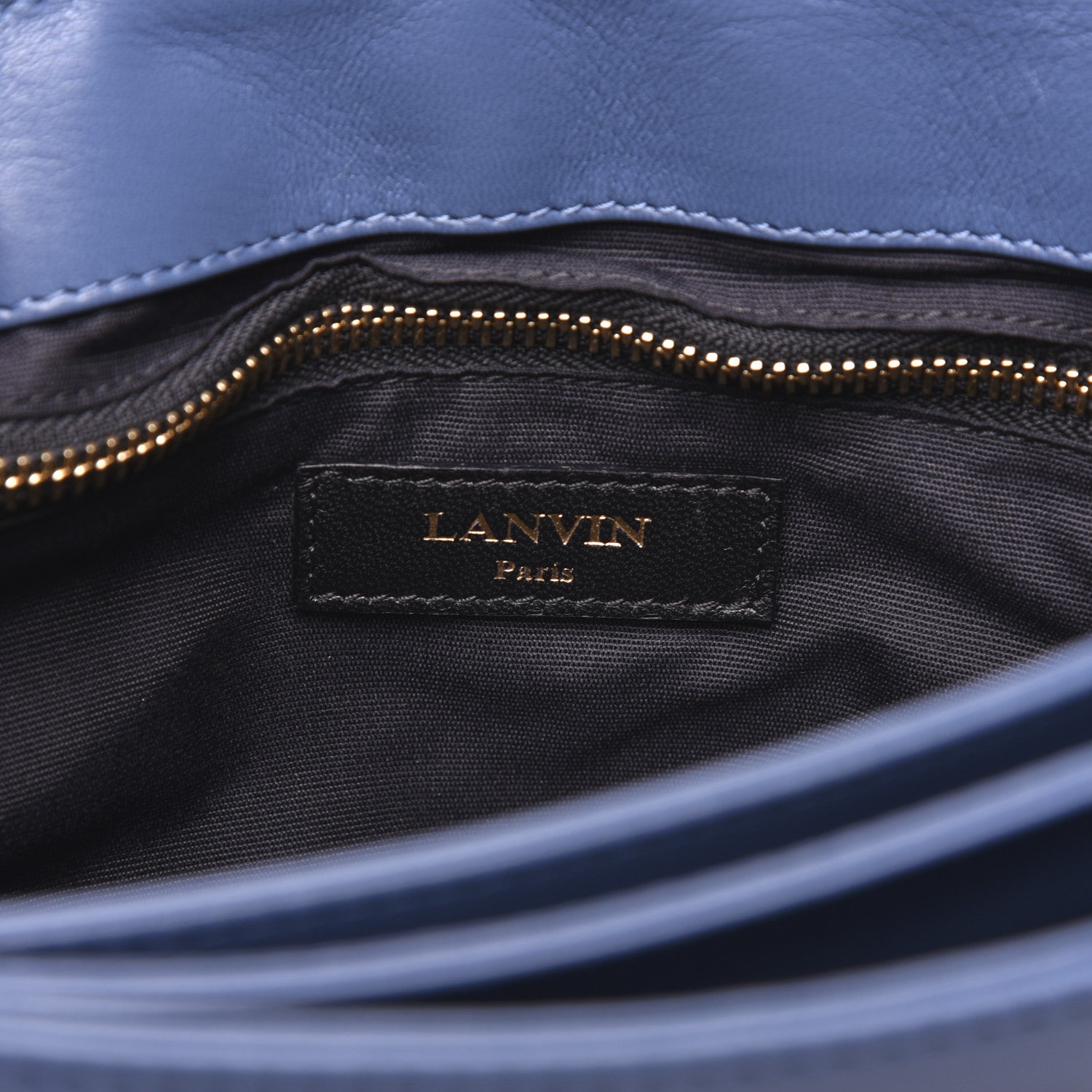 Lanvin Lambskin Studded Medium Sugar Flap Shoulder Bag Blue 8 of 10