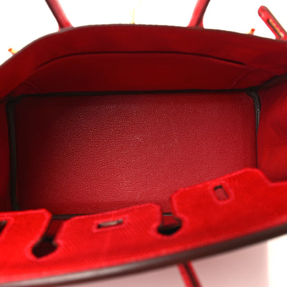 Hermes Lizard Birkin 25 Rouge Moyen 5 of 16