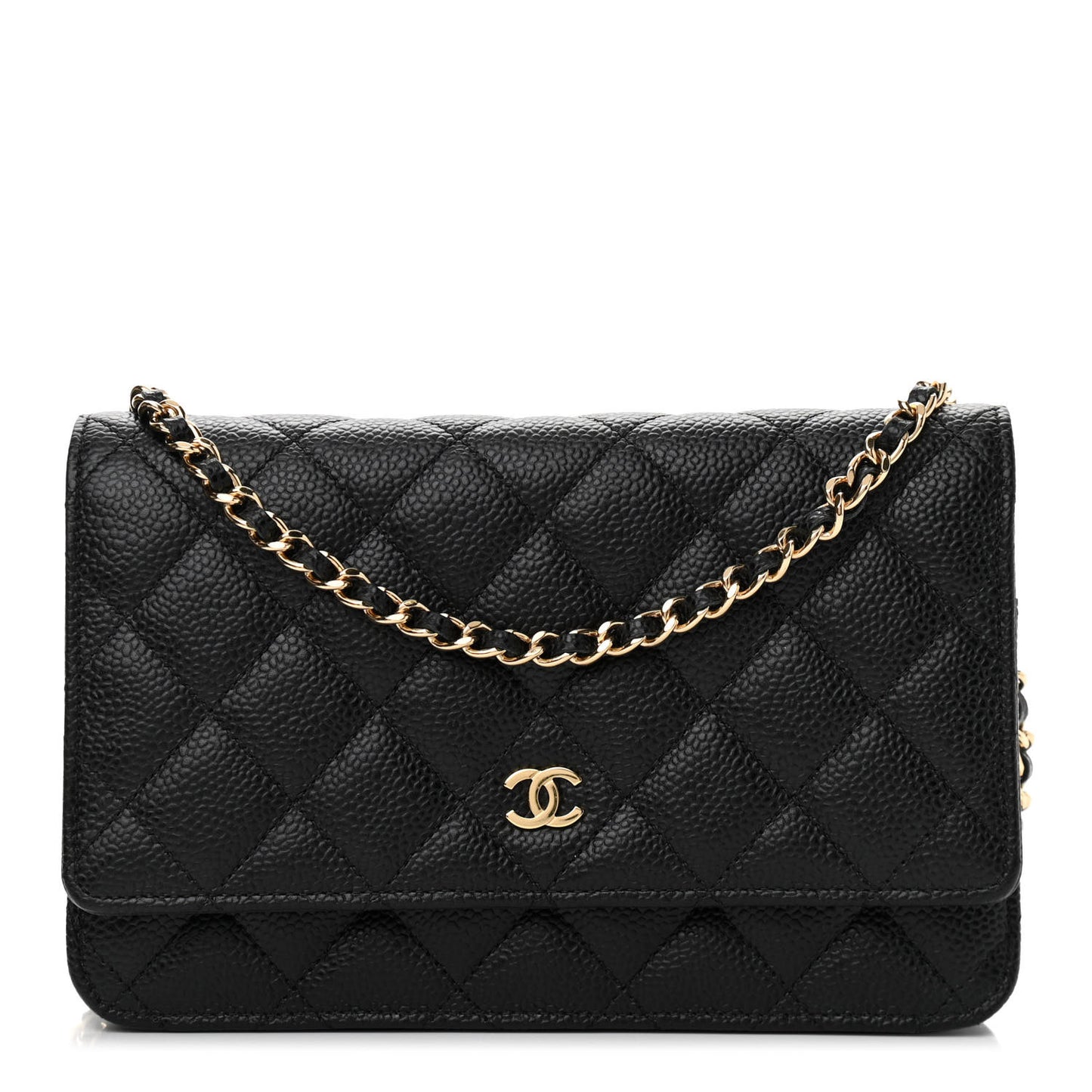 Caviar Quilted Wallet On Chain WOC Black