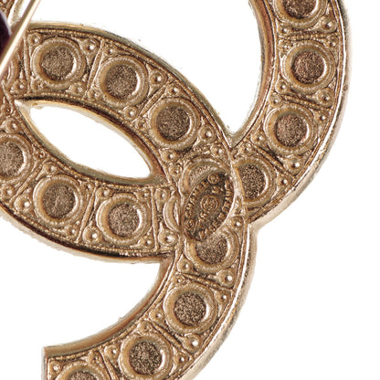 Chanel Metal Crystal Graduated Pearl CC Brooch Gold 4 of 4