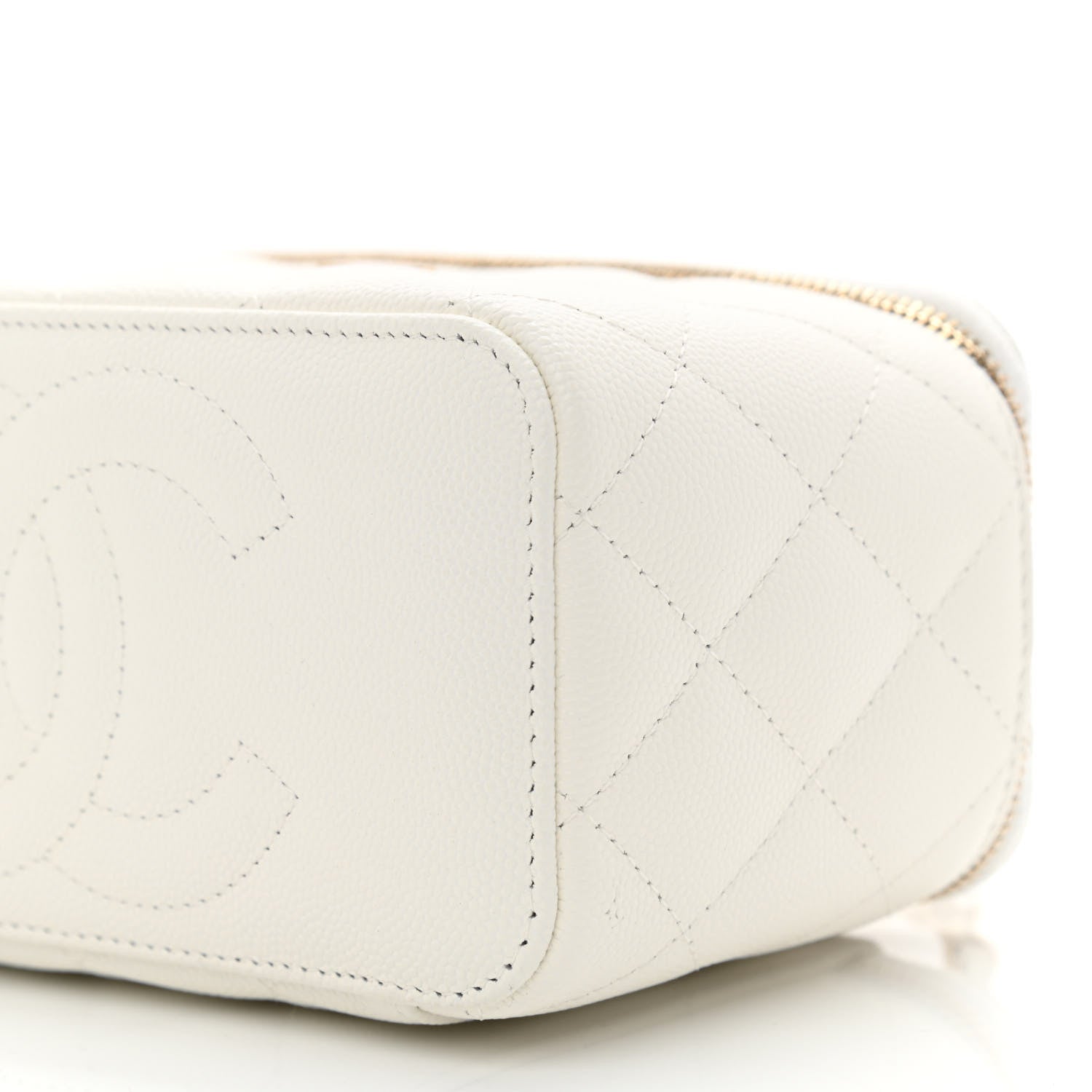 Chanel Caviar Quilted Small Vanity Case With Chain White 10 of 11