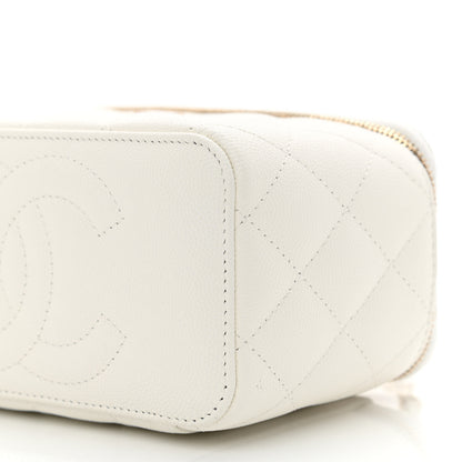 Chanel Caviar Quilted Small Vanity Case With Chain White 10 of 11