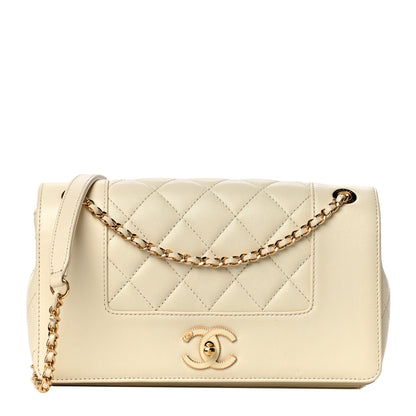 Chanel Sheepskin Quilted Vintage Mademoiselle Flap White 1 of 14