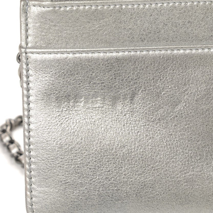 Chanel Metallic Lambskin Timeless Wallet on Chain WOC Silver 5 of 6