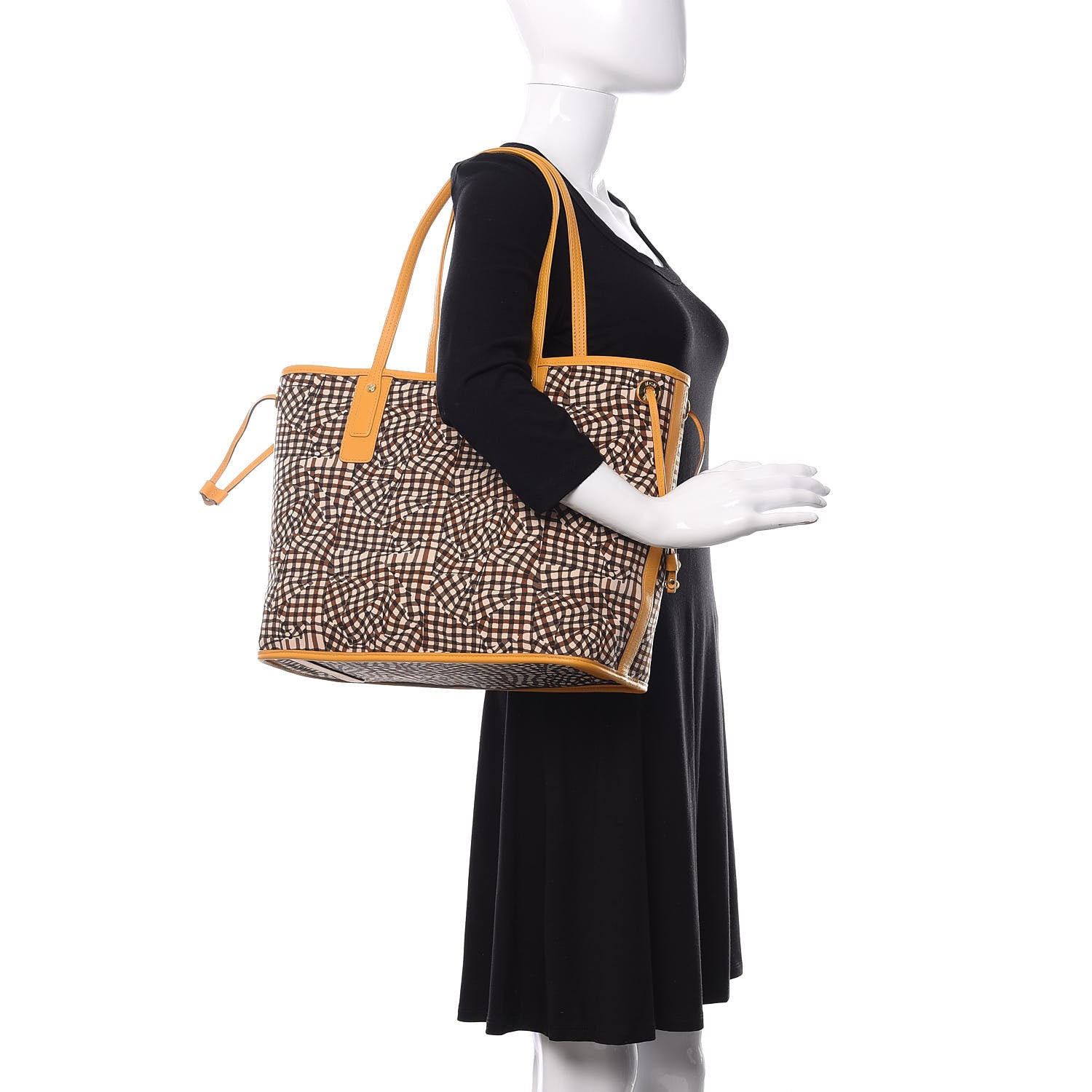 MCM Visetos Medium Liz Reversible Shopper Tote Cognac Yellow 2 of 11