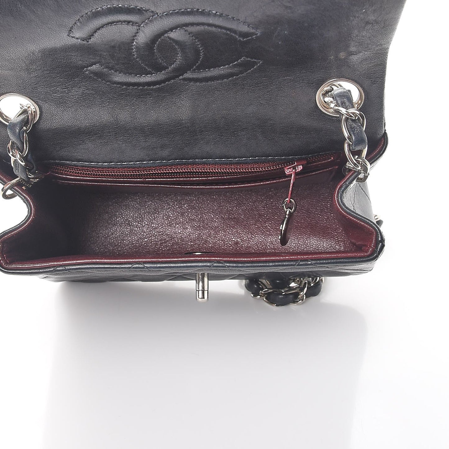 Lambskin Quilted Mini Square Flap Black