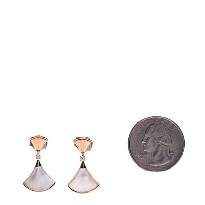 Bulgari 18K Rose Gold Diamond Mother of Pearl Divas' Dream Earrings 2 of 4