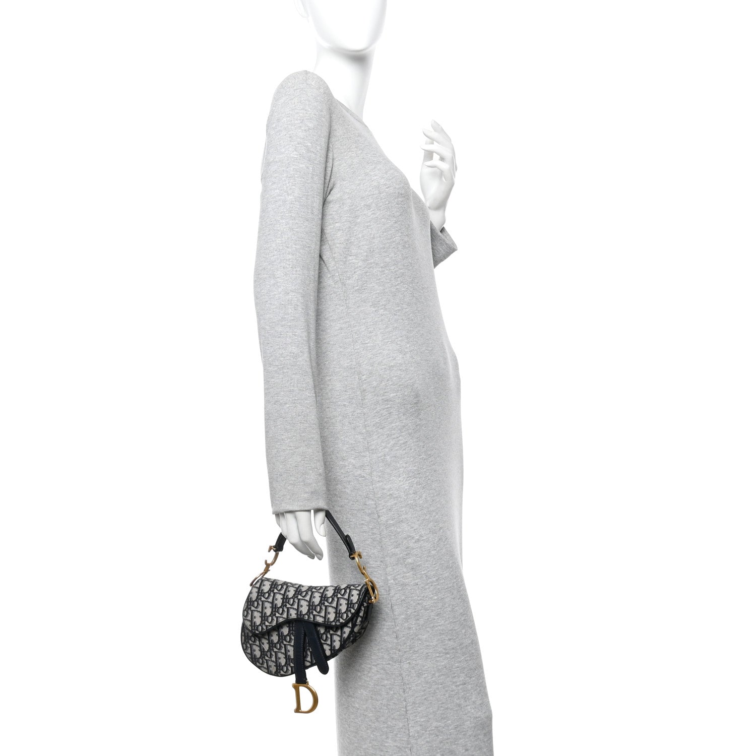 Christian Dior Oblique Mini Saddle Bag Blue 4 of 34