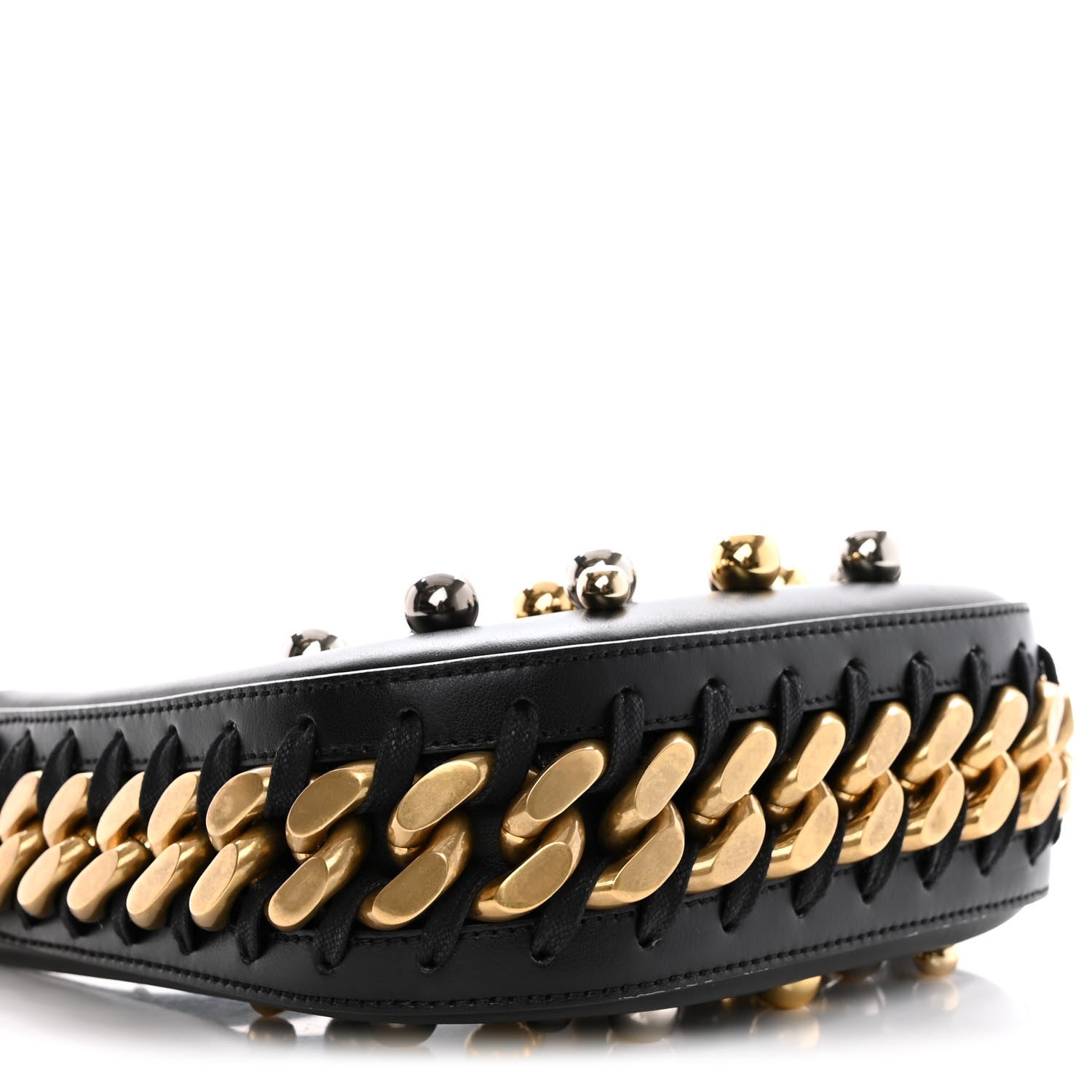 Stella McCartney Eco Alter Nappa Mini Chunky Studs Frayme Shoulder Bag Black 9 of 12