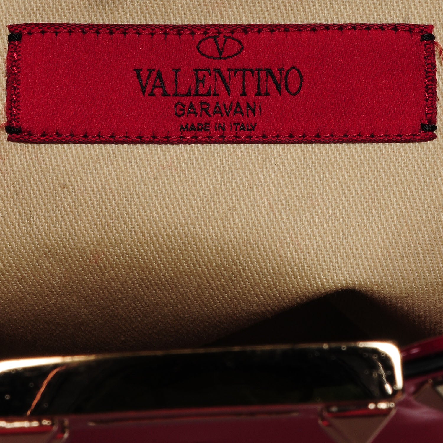 Valentino Garavani Patent Rockstud Dome Satchel Red 5 of 7