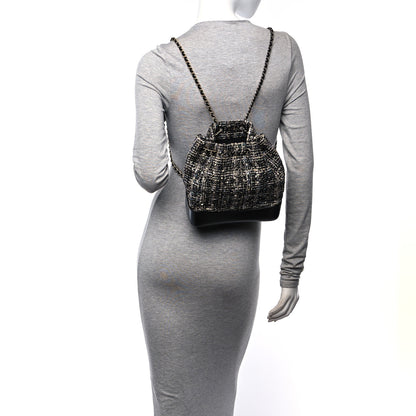 Chanel Tweed Calfskin Quilted Gabrielle Backpack Black Multicolor 2 of 10