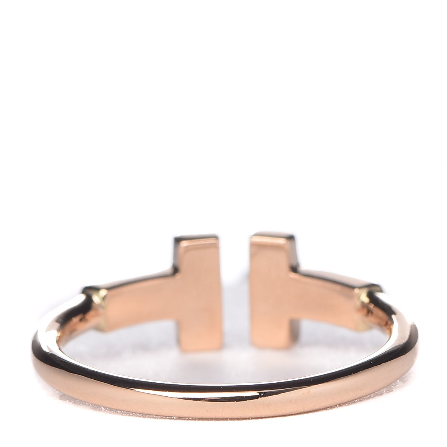 Tiffany 18K Rose Gold Diamond T Wire Ring 49 5 4 of 6