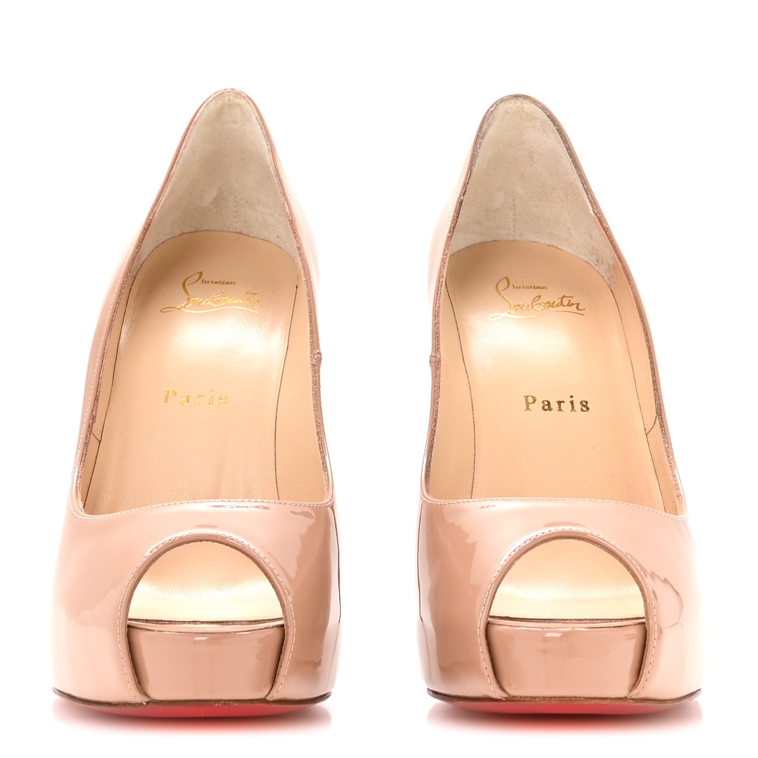 Christian Louboutin Patent New Very Prive 120 Pumps 38 Nude