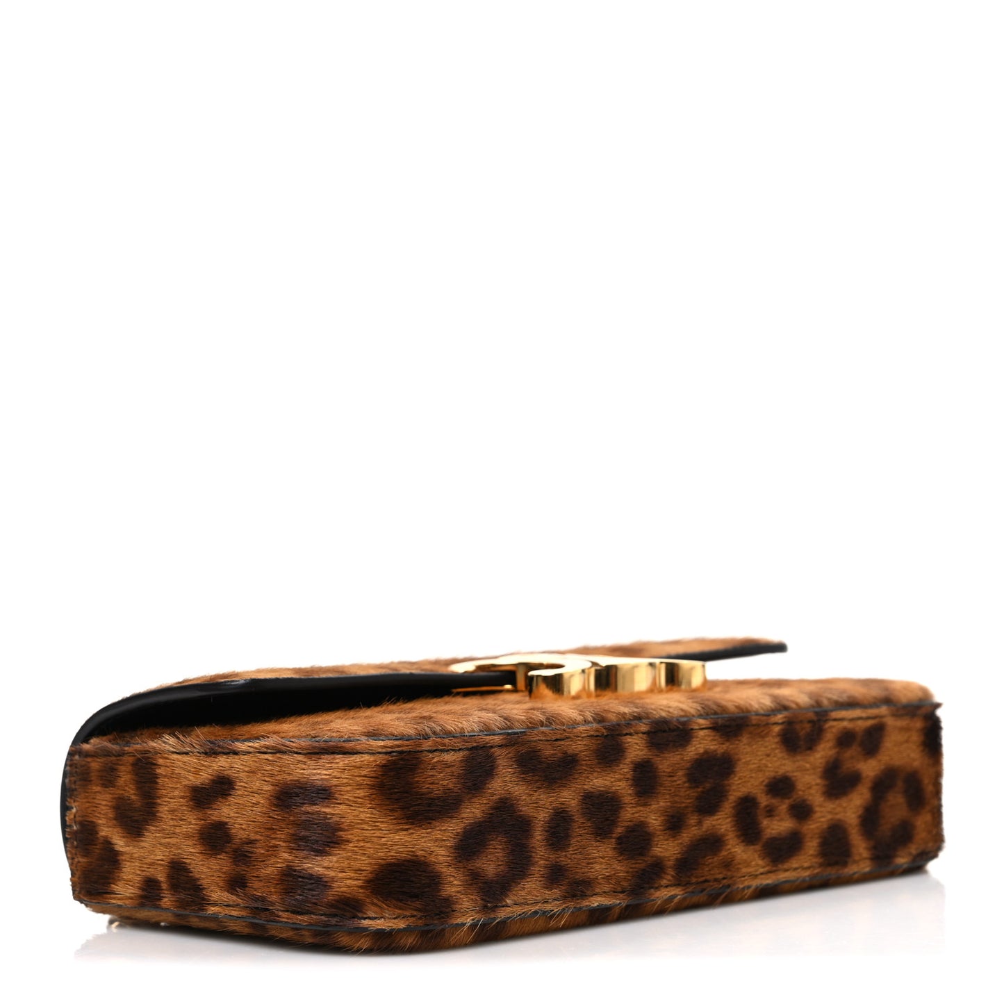 Pony Hair Leopard Print Triomphe Chain Shoulder Bag Multicolor