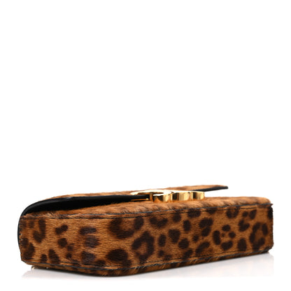 Celine Pony Hair Leopard Print Triomphe Chain Shoulder Bag Multicolor 4 of 10