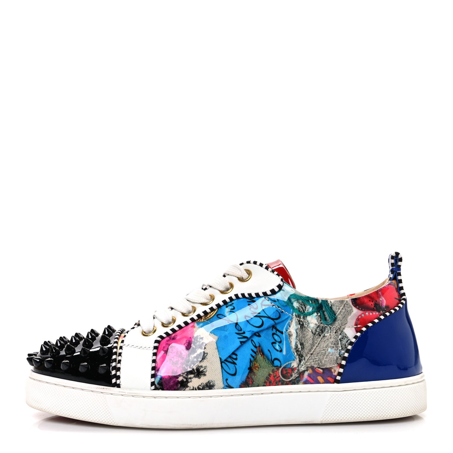 Christian Louboutin Calfskin Patent Womens Louis Junior Spikes Vieria Orlato Flat Sneakers 36.5 Version Multicolor 1 of 12