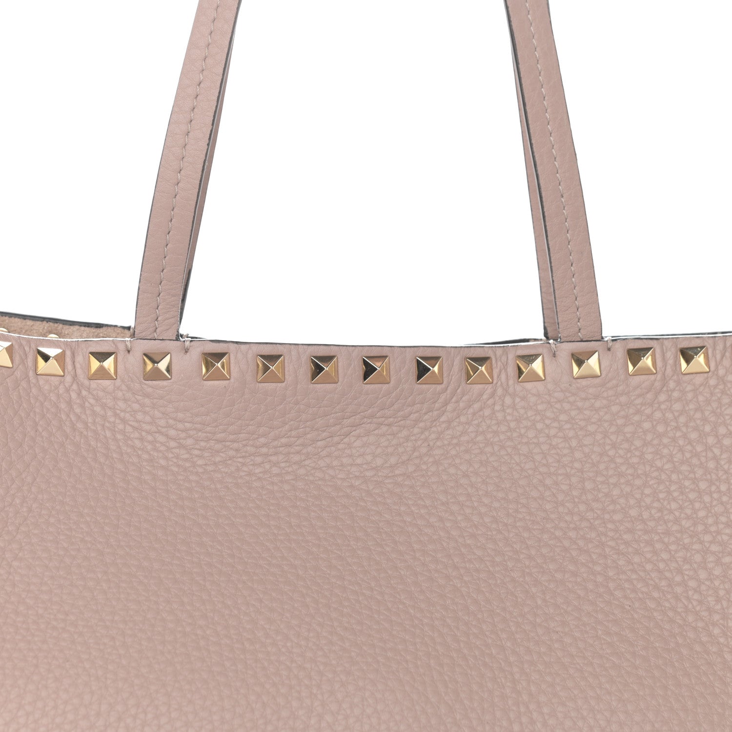 Valentino Garavani Grained Calfskin Rockstud Shoulder Tote Poudre 7 of 9