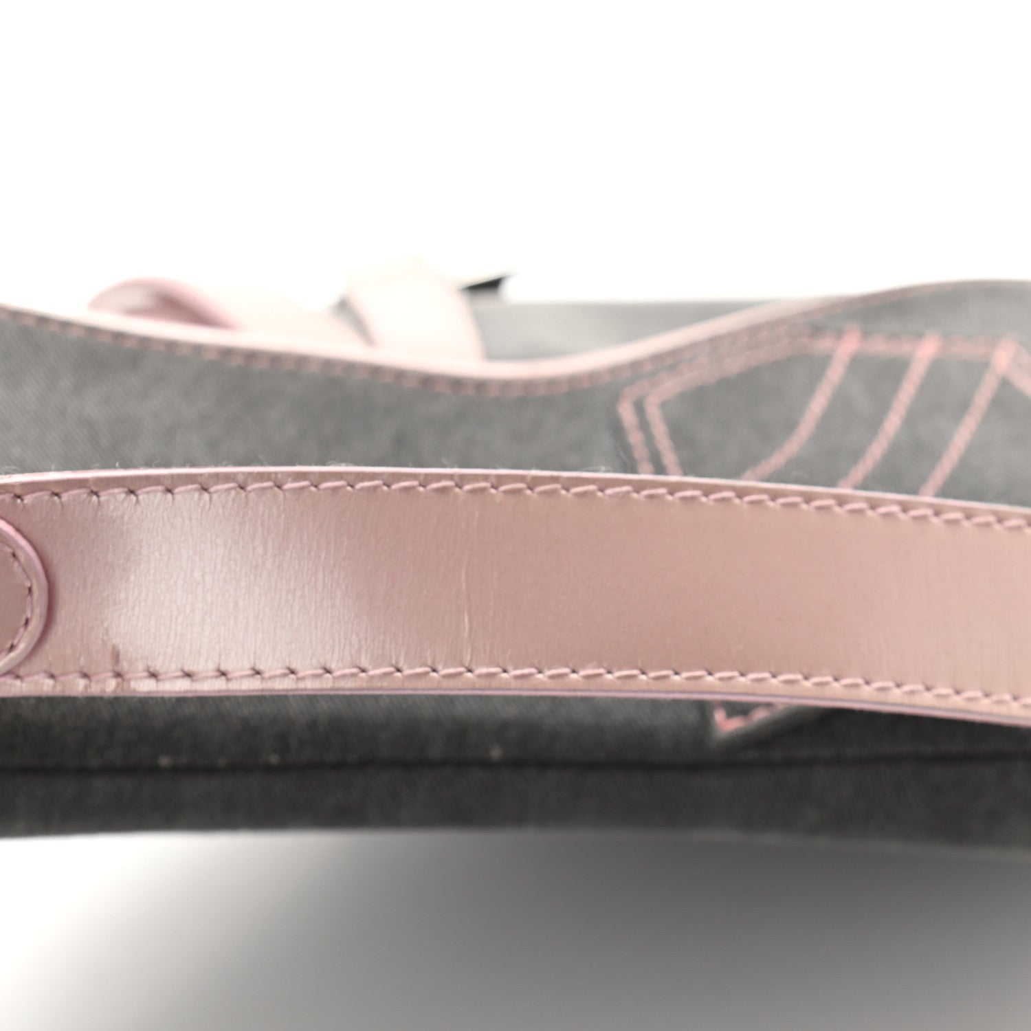 Christian Dior Patent Denim Jeans Saddle Bag Grey Pink 12 of 13