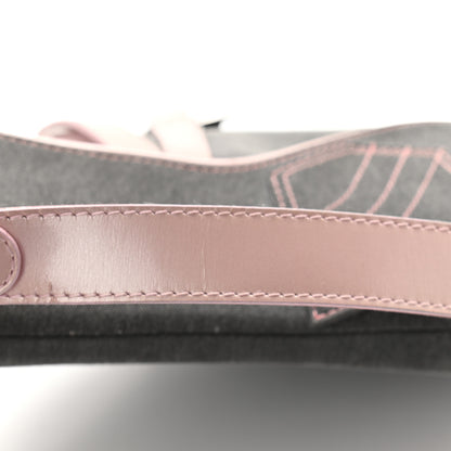 Christian Dior Patent Denim Jeans Saddle Bag Grey Pink 12 of 13