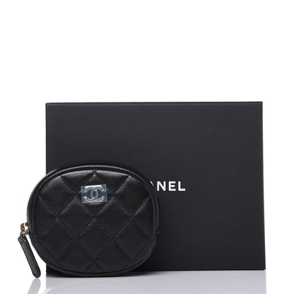Chanel Lambskin Quilted Zip Around Classic Coin Purse Black 9 of 9