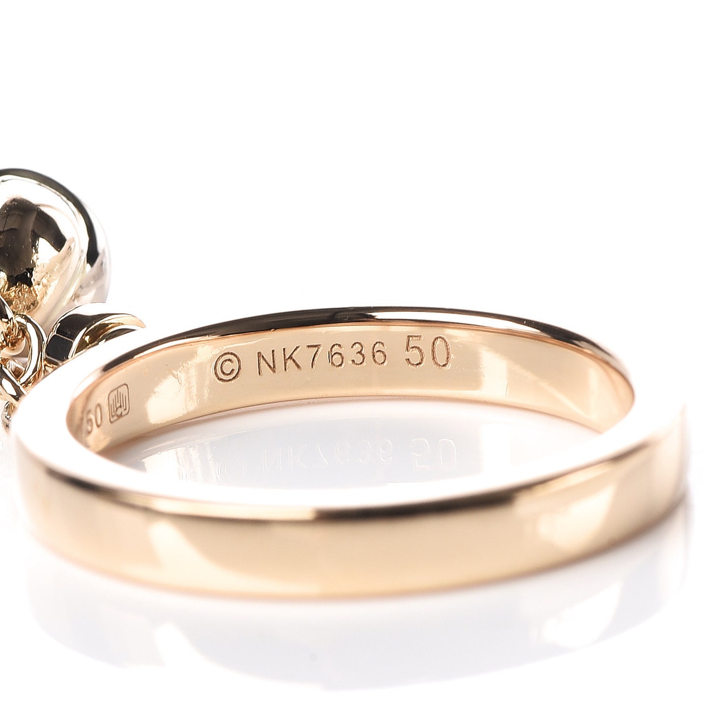 18K Pink Yellow White Gold Diamond Trinity Knot Charm Ring 50 5.25