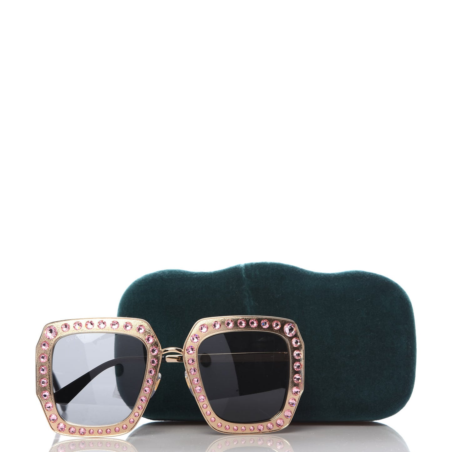 Metal Acetate Crystal Oversize GG0115S Sunglasses Rose Gold