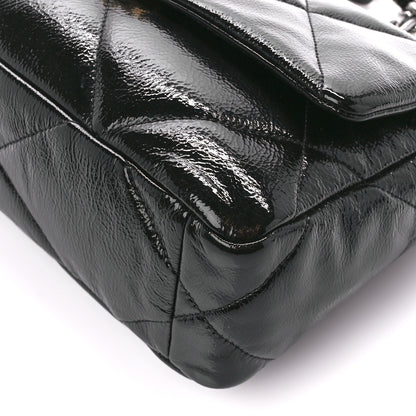 Chanel Shiny Crumpled Calfskin Quilted Medium Chanel 19 Flap Black 10 of 10