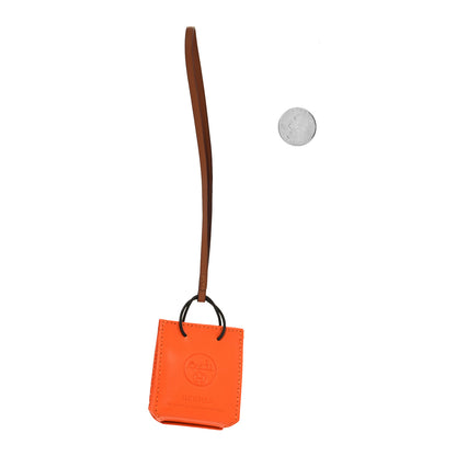 Hermes Milo Lambskin Swift Shopping Bag Charm Feu Gold 2 of 3