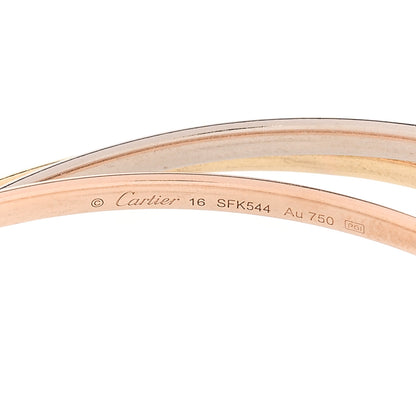 Cartier 18K Pink Yellow White Gold Trinity Small Bangle Bracelet 16 3 of 4