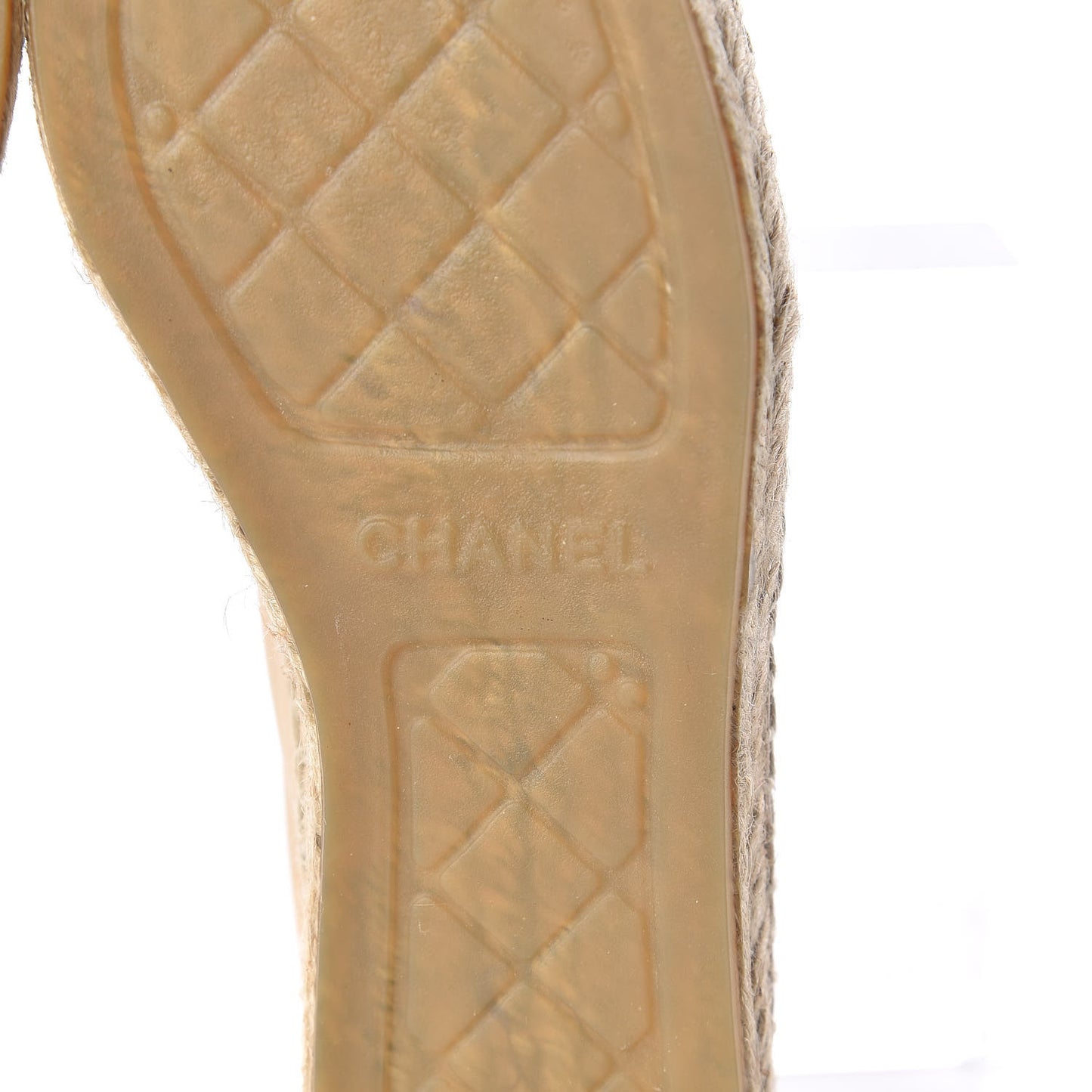 Lambskin CC Espadrilles 37 Beige Black