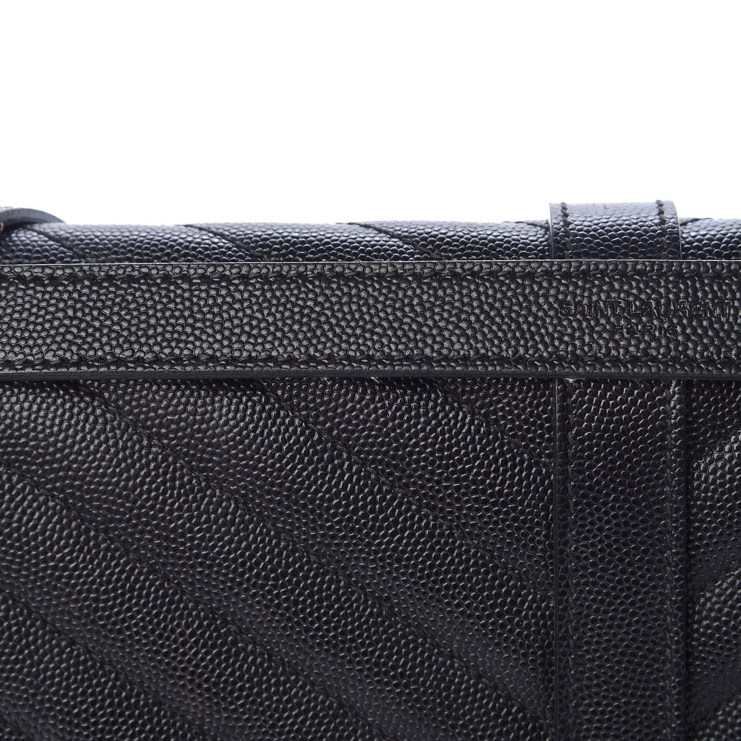 Saint Laurent Grain De Poudre Matelasse Chevron Large Monogram Satchel Black 14 of 19