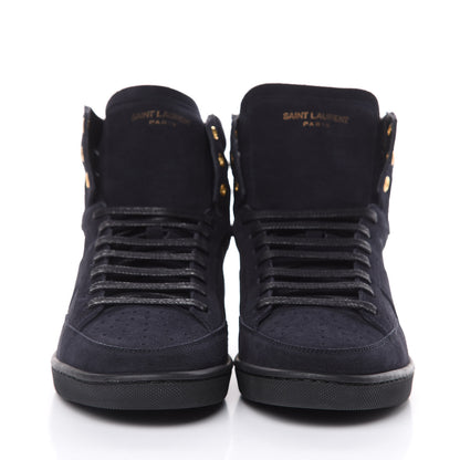 Saint Laurent Suede Mens Soho SL/10H High Top Sneakers 39 Navy 2 of 8
